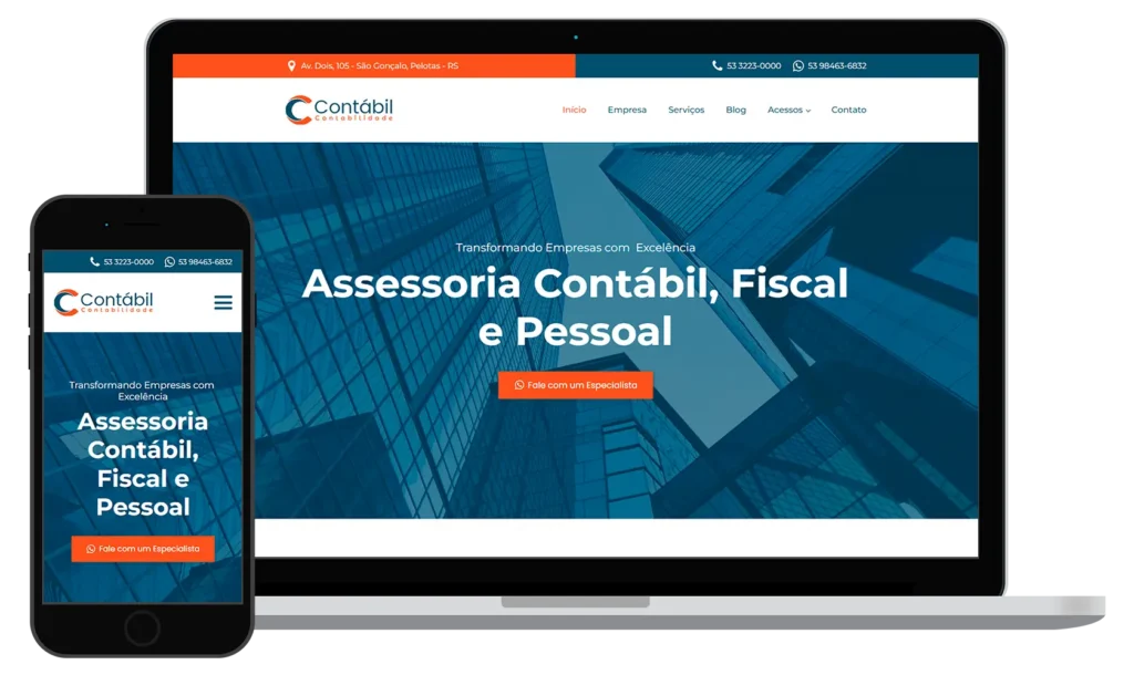 Nossos Projetos - Site Contábil Contabilidade - Doce Web Criação de Sites