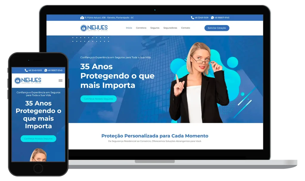 Site Niehues Corretora de Seguros - Doce Web Criação de Sites